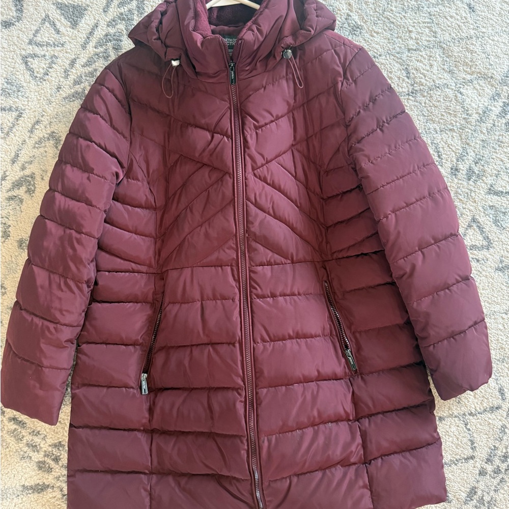 Women's Burgundy Quilted Coat